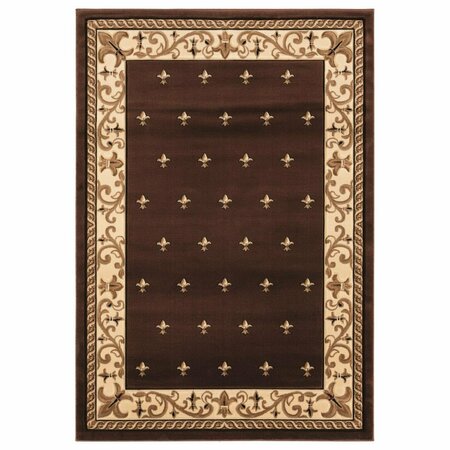 UNITED WEAVERS OF AMERICA 7 ft. 10 in. x 10 ft. 6 in. Bristol Wington Brown Rectangle Area Rug 2050 11650 912